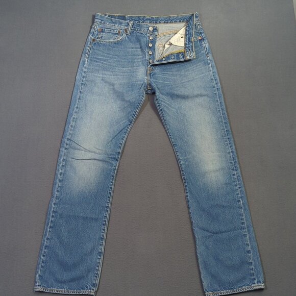 Levi's Jeans Men's 33x34 Fits 32x32 Blue 501 Straight Button Fly Classic Fit - Picture 1 of 12